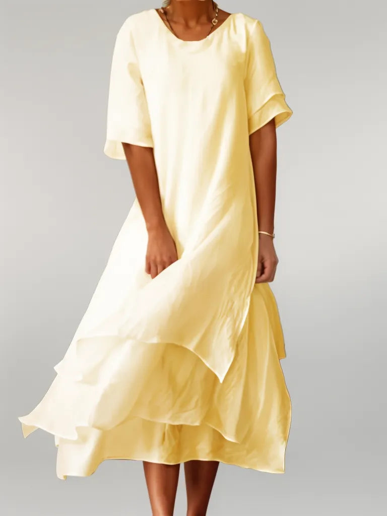 Bodil | Elegant lang bomuldskjole