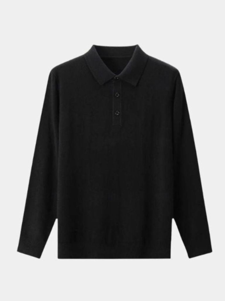 Adrian™ | Uldpolo med Knapper