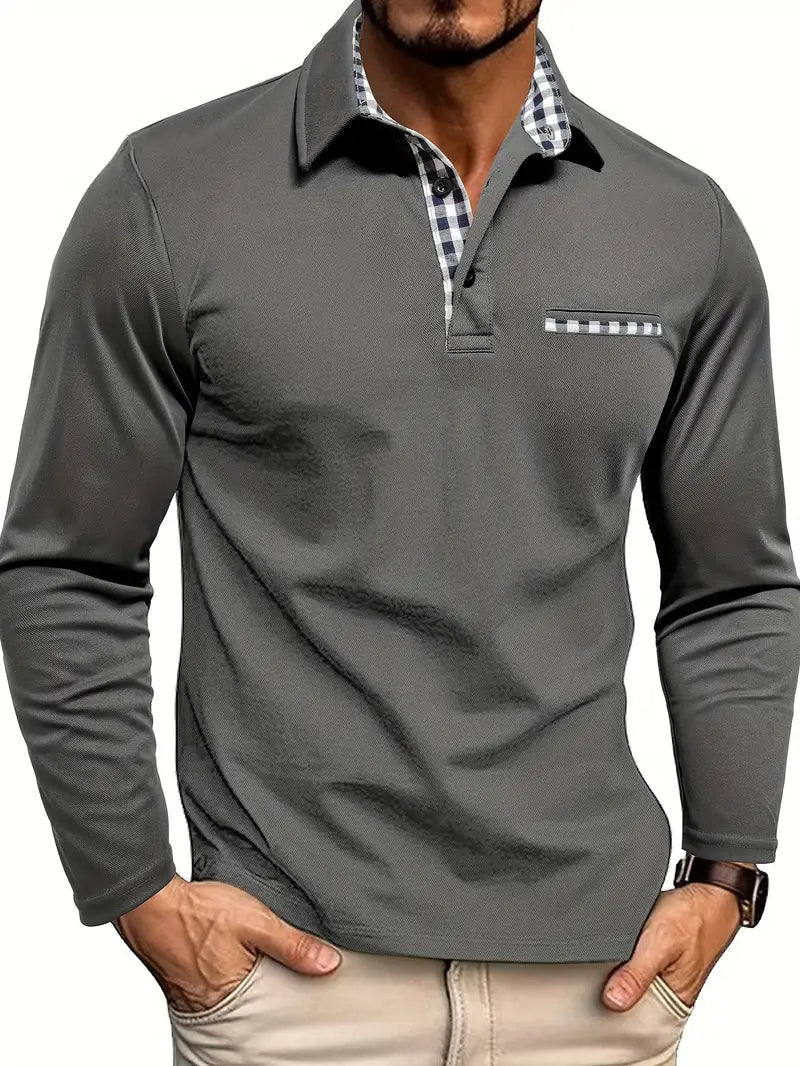 Charles | Polo Homme à Manches Longues Premium - Confort Doux, Élégance Moderne, Coupe Flatteuse