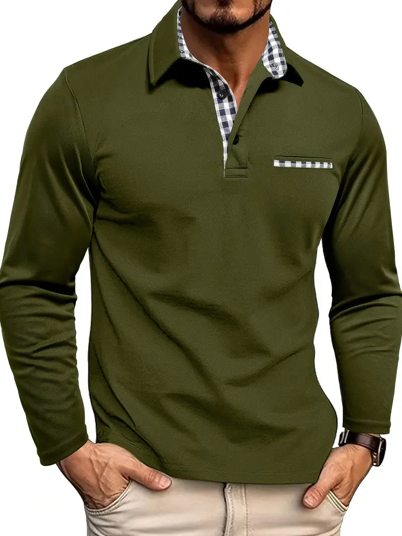 Charles | Polo Homme à Manches Longues Premium - Confort Doux, Élégance Moderne, Coupe Flatteuse